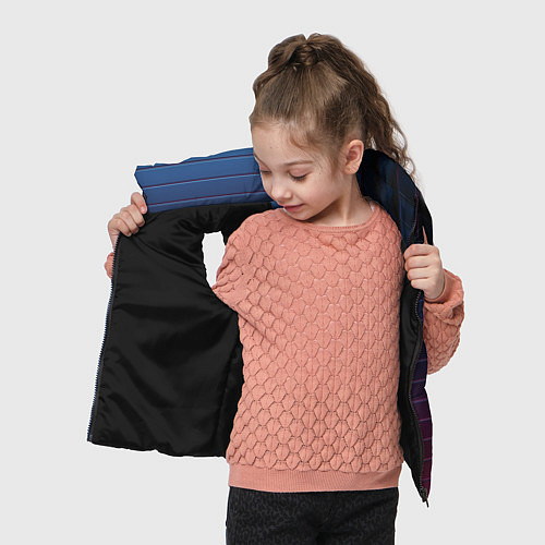 Детский жилет Абсрактная лестничная тёмно-синяя текстура / 3D-Черный – фото 4