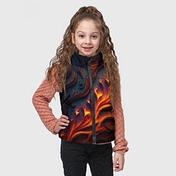 Детский жилет Огненный орнамент с языками пламени, цвет: 3D-черный — фото 2