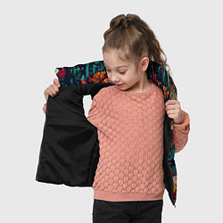 Детский жилет Цветочный паттерн с цветами и листьями, цвет: 3D-черный — фото 2