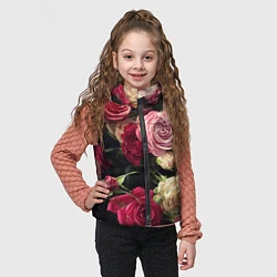 Детский жилет Нежные кустовые розы, цвет: 3D-черный — фото 2