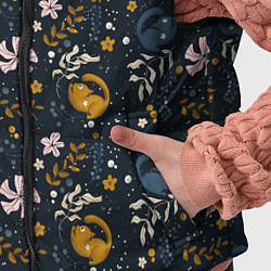 Детский жилет Растительный паттерн с котиками, цвет: 3D-черный — фото 2