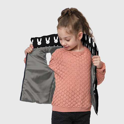 Детский жилет Bunny pattern black / 3D-Светло-серый – фото 4