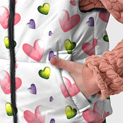 Детский жилет Акварельные сердечки - паттерн, цвет: 3D-светло-серый — фото 2