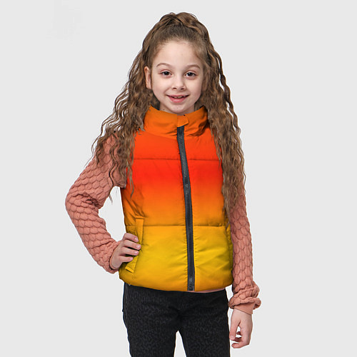 Детский жилет Переливы оранжевого / 3D-Светло-серый – фото 3