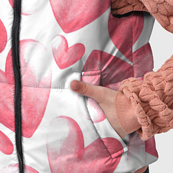 Детский жилет Розовые акварельные сердца - паттерн, цвет: 3D-светло-серый — фото 2