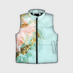 Детский жилет Светло-синий цветочный паттерн