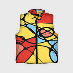 Детский жилет Яркий абстрактный узор из цветных овалов и плавных