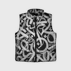 Детский жилет Черно-белая каллиграфия