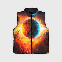 Детский жилет Планета в огненном космосе