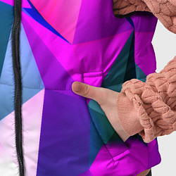 Детский жилет Neon blue polygons, цвет: 3D-красный — фото 2