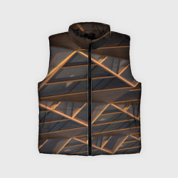 Детский жилет Объёмные оранжевые линии и серые фигуры
