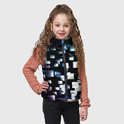 Детский жилет Неоновые кубы абстракция, цвет: 3D-черный — фото 2