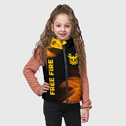 Детский жилет Free Fire - gold gradient: надпись, символ, цвет: 3D-черный — фото 2