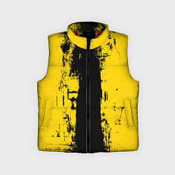 Детский жилет Вертикальная черно-желтая полоса Cyberpunk 2077, цвет: 3D-красный