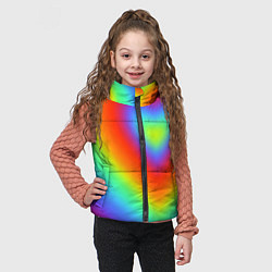 Детский жилет Сердце - радужный градиент, цвет: 3D-светло-серый — фото 2