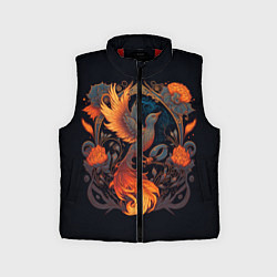 Детский жилет Жар-птица с цветочным узором, цвет: 3D-красный