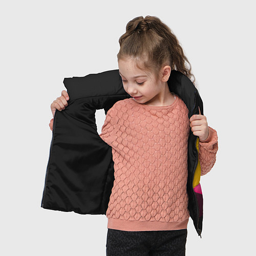 Детский жилет Желто-розовый дизайн на черном фоне / 3D-Черный – фото 4