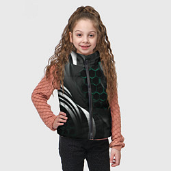 Детский жилет Объемные бирюзовые плиты и черные линии, цвет: 3D-черный — фото 2