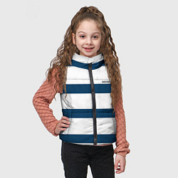Детский жилет Бело-синий полосатый узор, цвет: 3D-черный — фото 2