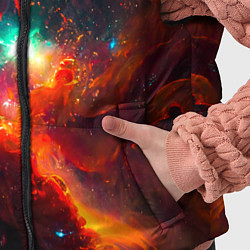 Детский жилет Небула в космосе в оранжевых тонах - нейронная сет, цвет: 3D-черный — фото 2