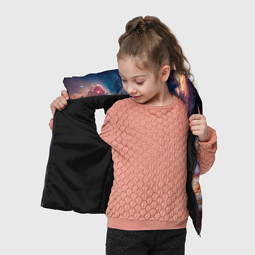 Детский жилет Небула в космосе в голубо-розовых тонах - нейронна / 3D-Черный – фото 4