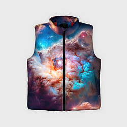 Детский жилет Небула в космосе в голубо-розовых тонах - нейронна, цвет: 3D-красный