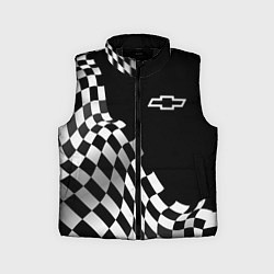 Детский жилет Chevrolet racing flag, цвет: 3D-черный