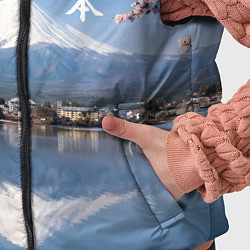 Детский жилет Цветущая сакура на фоне Фудзиямы - Япония, цвет: 3D-светло-серый — фото 2
