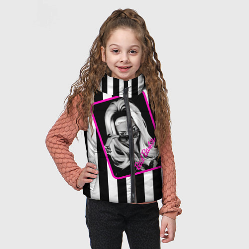 Детский жилет Барби и полосы / 3D-Светло-серый – фото 3