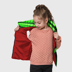 Детский жилет Green neon abstract, цвет: 3D-красный — фото 2