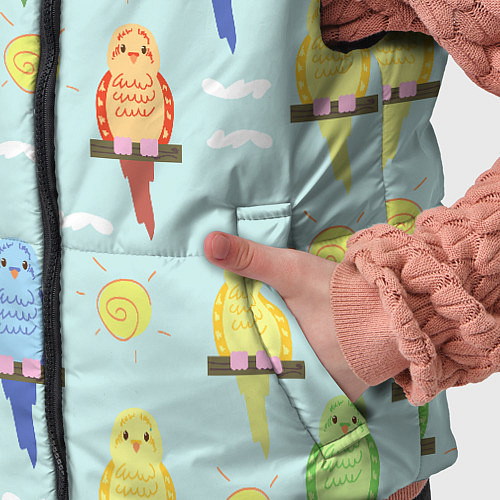 Детский жилет Попугайчики / 3D-Красный – фото 5