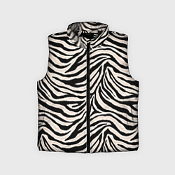 Детский жилет Полосатая шкура зебры, белого тигра, цвет: 3D-черный
