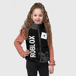 Детский жилет Roblox glitch на темном фоне: надпись, символ, цвет: 3D-черный — фото 2