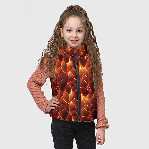 Детский жилет Огненная мозаичная текстура / 3D-Светло-серый – фото 3