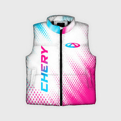 Детский жилет Chery neon gradient style: надпись, символ, цвет: 3D-черный