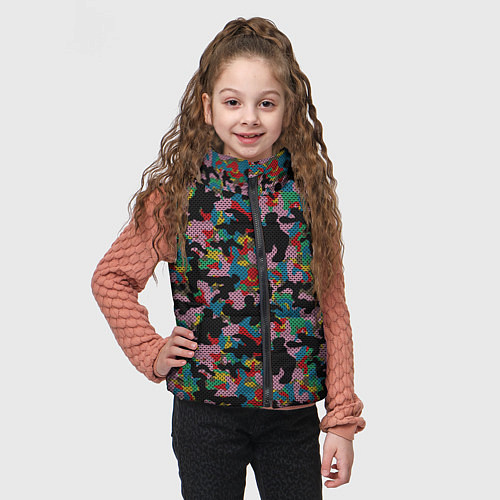Детский жилет Модный разноцветный камуфляж / 3D-Светло-серый – фото 3