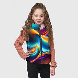 Детский жилет Радужные линии абстракция, цвет: 3D-красный — фото 2