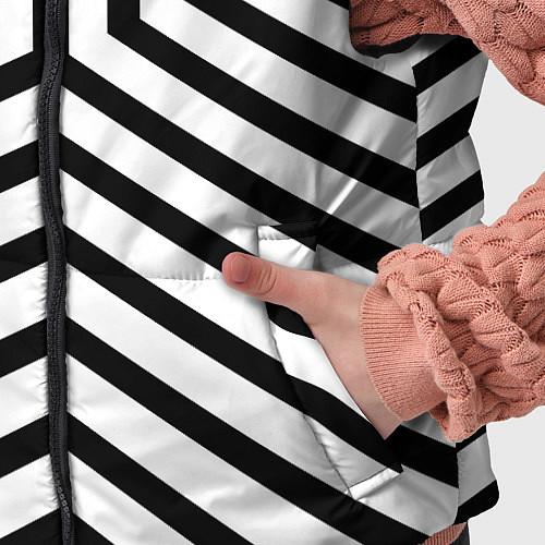 Детский жилет Черно-белые полосы в узоре / 3D-Красный – фото 5