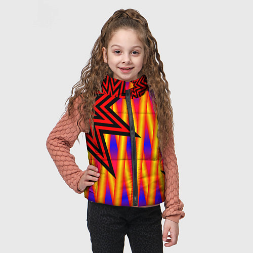 Детский жилет Ассиметричный с многолучевыми звездами / 3D-Светло-серый – фото 3