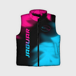 Детский жилет Jaguar - neon gradient: надпись, символ, цвет: 3D-черный