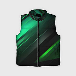 Детский жилет Black green abstract