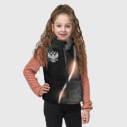Детский жилет Герб России на темном фоне, цвет: 3D-черный — фото 2