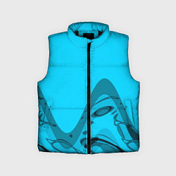 Детский жилет Волны абстракция небесный, цвет: 3D-черный