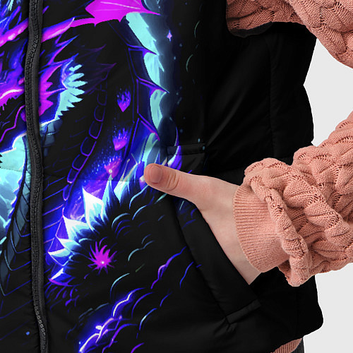 Детский жилет Морда дракона - неоновое свечение / 3D-Красный – фото 5