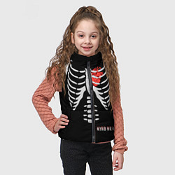 Детский жилет Скелет с добрым сердцем, цвет: 3D-черный — фото 2