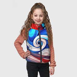 Детский жилет Волны в цвете флага РФ, цвет: 3D-красный — фото 2