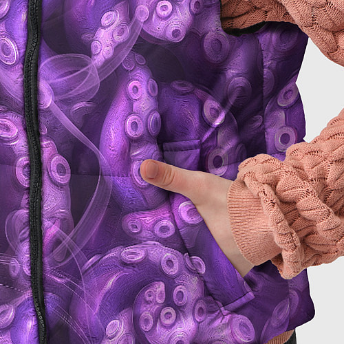 Детский жилет Фиолетовые щупальца и дым / 3D-Светло-серый – фото 5