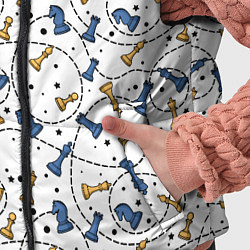 Детский жилет Синие и желтые шахматные фигуры на белом фоне, цвет: 3D-светло-серый — фото 2