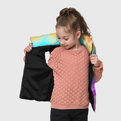 Детский жилет Неоновая разноцветная волна, цвет: 3D-черный — фото 2