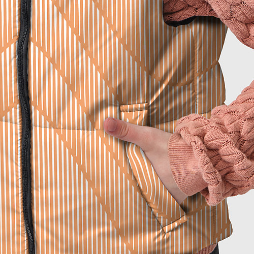 Детский жилет Полосатый оранжевый градиент / 3D-Светло-серый – фото 5